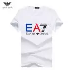 ea7 slim fit cotton printed t-shirt ea7 logo white